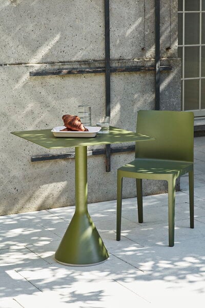 Tables de jardin, Table Palissade Cone, 65 x 65 cm, olive, Vert