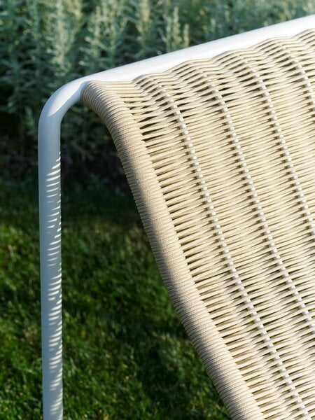 Patio chairs, Palissade Cord lounge chair, low, cream white, White