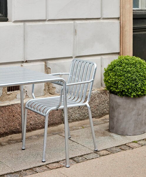 Patio tables, Palissade table  82,5 x 90 cm, hot galvanised, Silver