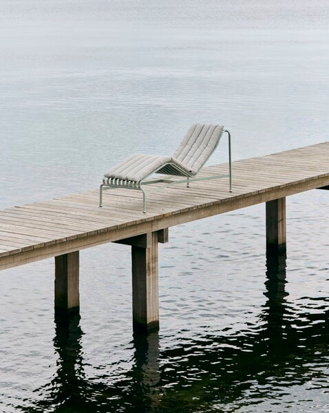 Transats et lits de jour, Chaise longue Palissade, galvanisée à chaud, Argent