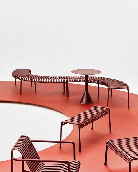 Chaises de jardin, Banc Palissade, oxyde de fer rouge, Rouge