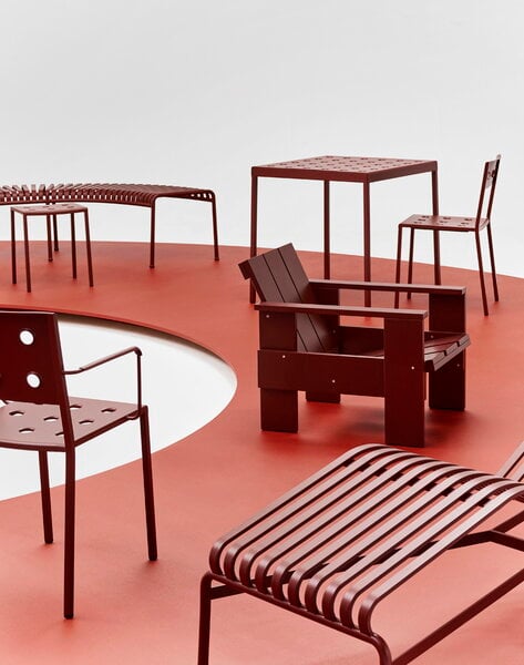 Terassipöydät, Balcony pöytä, 75 x 76 cm, iron red, Punainen