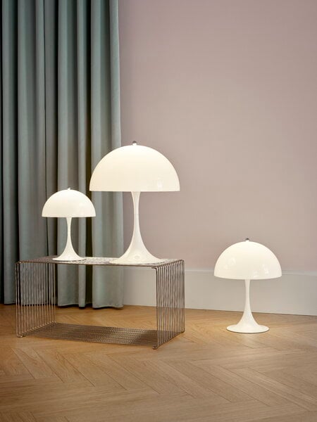 Lighting, Panthella table lamp, opal, White