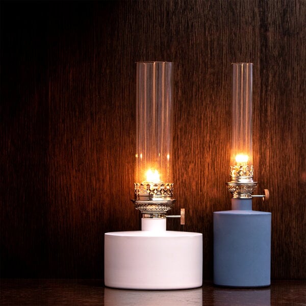 Candleholders, Patina oil lamp, small, blue, Transparent