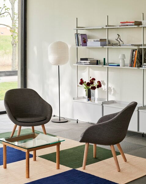 Sohvapöydät, Kofi sohvapöytä 60 x 60 cm, lakattu tammi - kirkas lasi, Kirkas