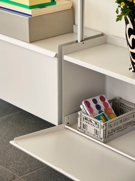 Shelving units, Pier System 132 shelf, 2 columns, PS white - aluminium, White