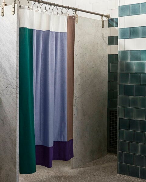 Rideaux de douche, Rideau de douche Pivot, 180 x 200 cm, bleu, Blanc