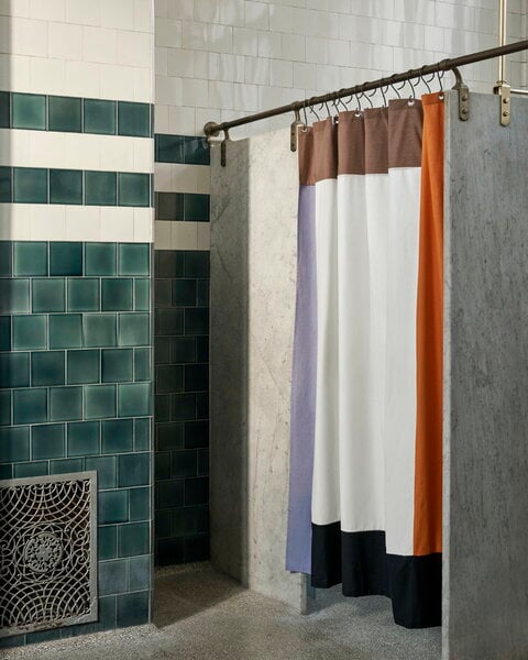Shower curtains, Pivot shower curtain, 180 x 200 cm, cream, White