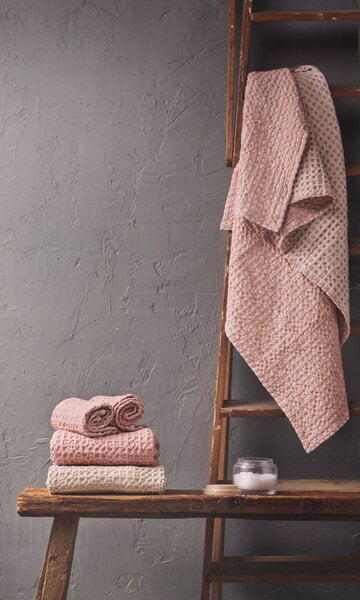 Asciugamani da bagno, Asciugamano Puro Ruutu, 50 x 70 cm, rosa brumosa - sabbia, Beige