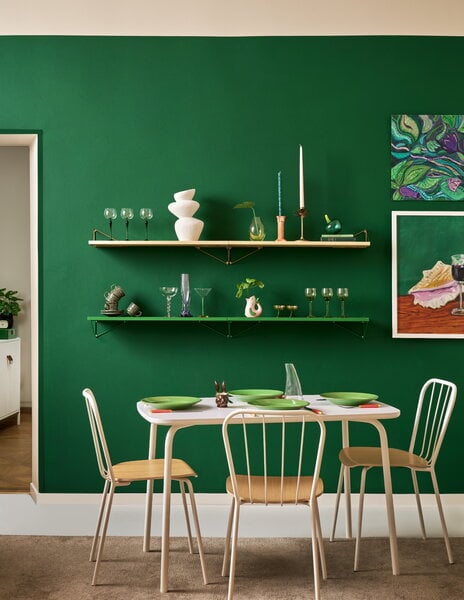 Wall shelves, Pythagoras brackets, 2 pcs, fern green, Green