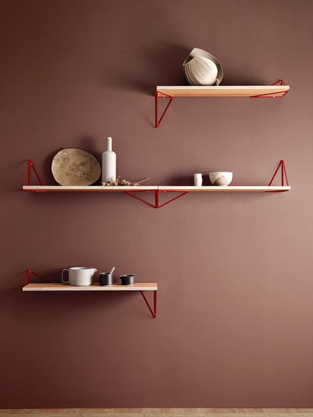 Wall shelves, Pythagoras shelf, 80 x 20 cm, ash, Natural