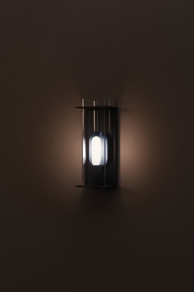 Wall lamps, Quadratube W2 wall lamp, S, 300 mm, petrol, Black