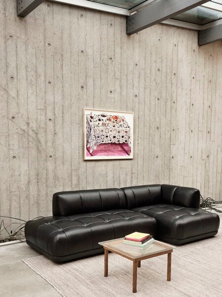 Tavoli da salotto, Tavolino Kofi 60 x 60 cm, noce laccato - vetro zigrinato, Marrone