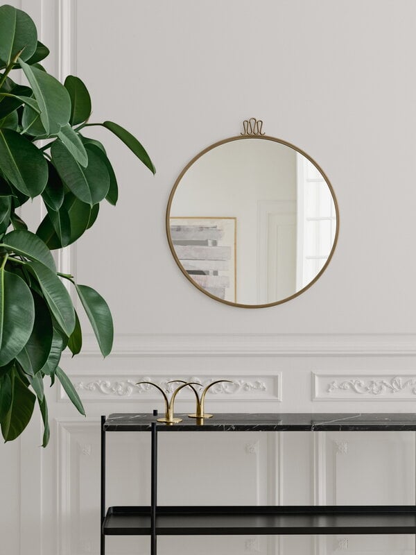 Specchi da parete, Specchio Randaccio Circular, 60 cm, Oro