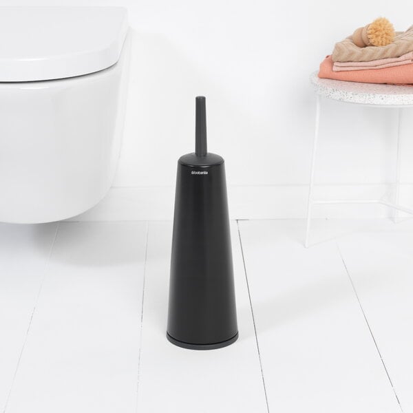 Toilet brushes, ReNew toilet brush and holder, black, Gray