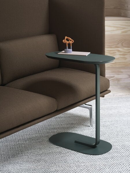 Side & end tables, Relate side table, h. 73,5 cm, dark green, Green