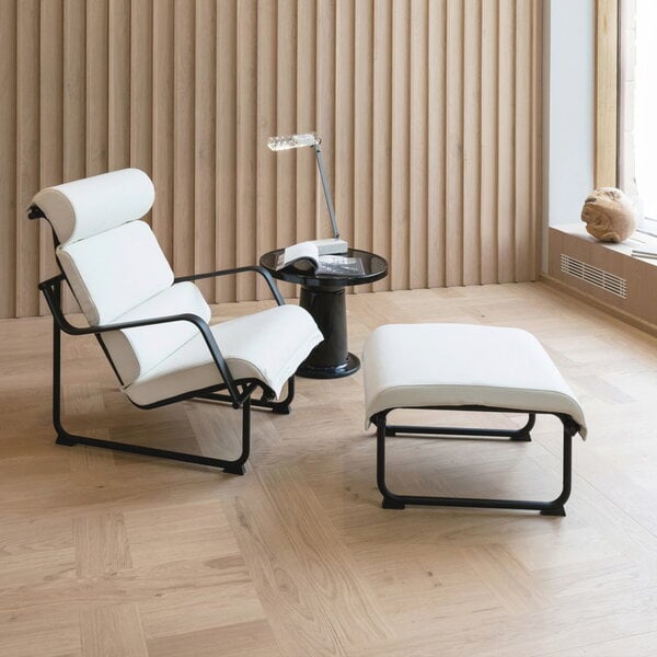 Armchairs & lounge chairs, Remmi lounge chair, black - white leather, White