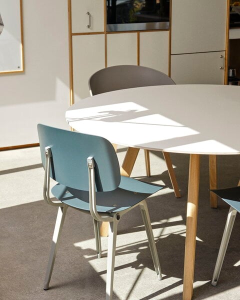 Tavoli da pranzo, Tavolo CPH25 2.0, 140 cm, rovere laccato - laminato bianco, Bianco