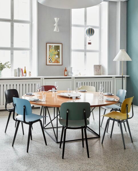 Dining chairs, Revolt chair, black - azure blue, Blue