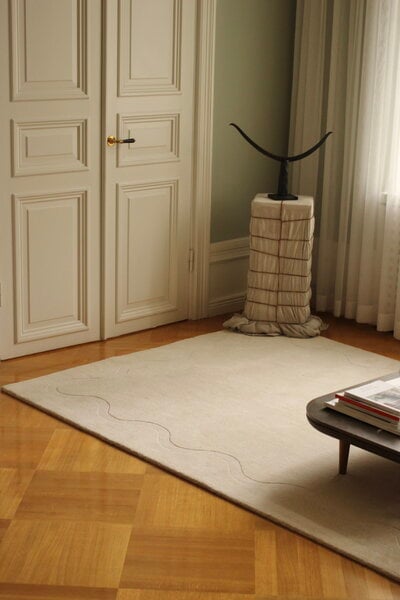 Wool rugs, Ribbon rug, white, White