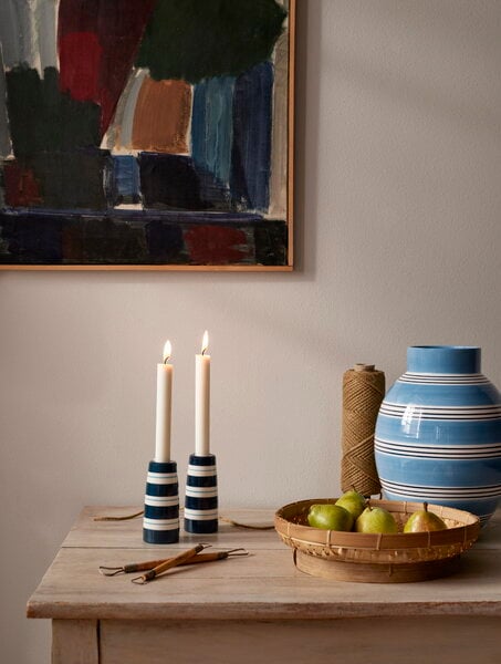 Candleholders, Omaggio Nuovo candleholder, 12 cm, dark blue, Blue