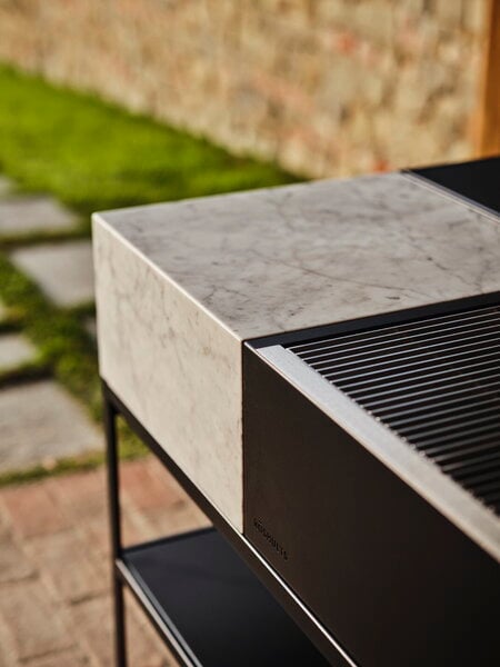 Cucina outdoor, Piano di lavoro Module Marble, 50 cm, bianco di Carrara, Bianco