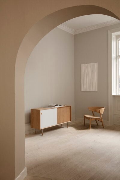 Sideboards & dressers, No 11 sideboard, oiled oak, black - white, White