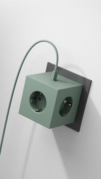 Extension cords, Square 2 USB-C wall socket extender, oak green, Green