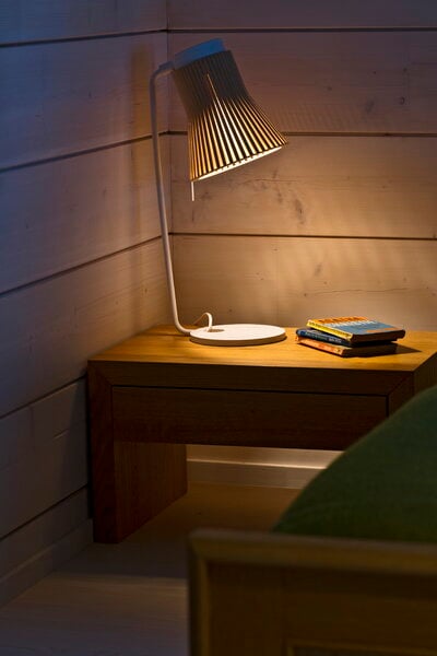 Lampes de bureau, Lampe de table Petite 4620, noyer, Blanc