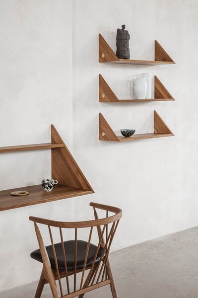 Wall shelves, XLIBRIS shelf, smoked oak, Brown