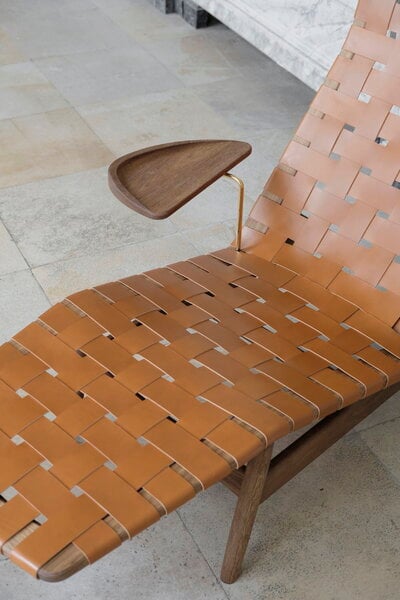 Armchairs & lounge chairs, AV Egoist chaise longue side table, smoked oak, Brown