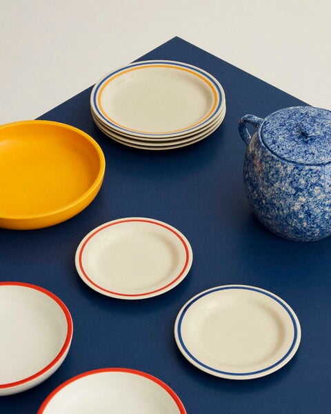 Plates, Sobremesa plate, 2 pcs, 24,5 cm, blue - yellow, White