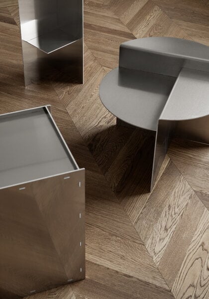 Side & end tables, Rivet side table, aluminium, Silver