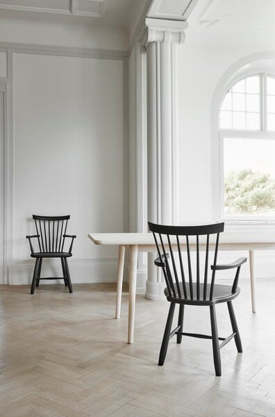 Dining chairs, Lilla Åland armchair, white, Black