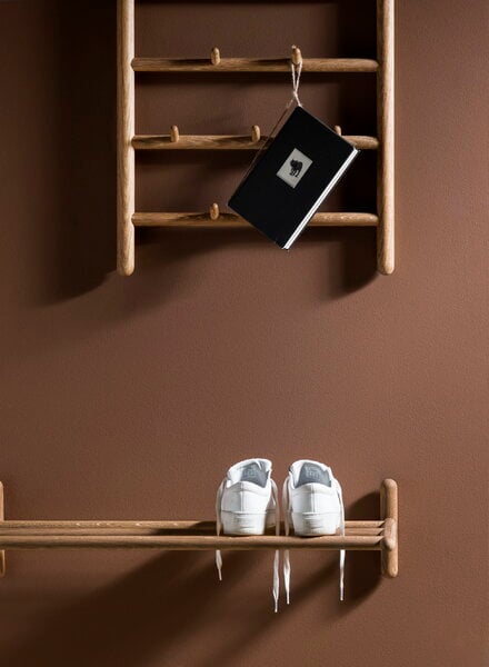 Wall shelves, Miss Holly shoe/hat rack, oiled oak, Natural