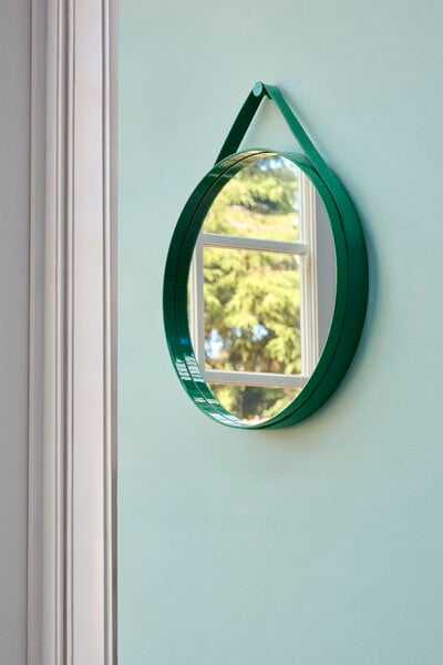 Specchi da parete, Specchio Strap No 2, piccolo, verde, Verde