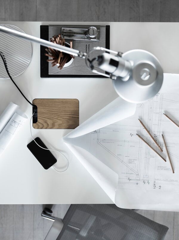 Schreibtischlampen, Tolomeo Tischleuchte, Aluminium, Silber