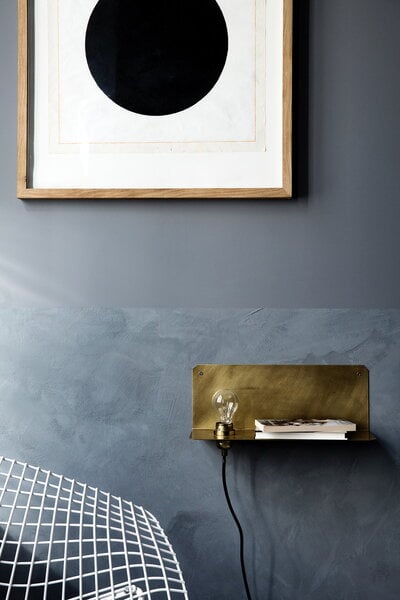 Wall lamps, 90° wall lamp, brass, Gold