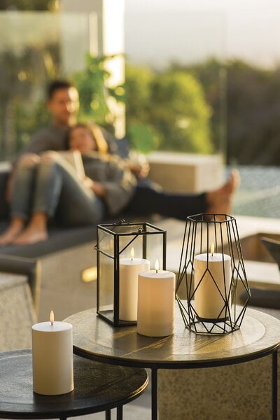 Candles, Outdoor LED pillar candle, 10,1 x 17,8 cm, white, White