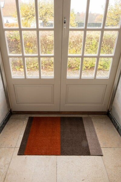 Other rugs & carpets, Stripes horizontal floor mat, 60 x 90 cm, brown - terracotta, Brown
