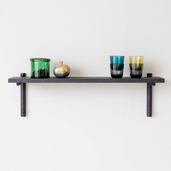 Wall shelves, Tikas wall shelf, 19 x 80 cm, black, Black