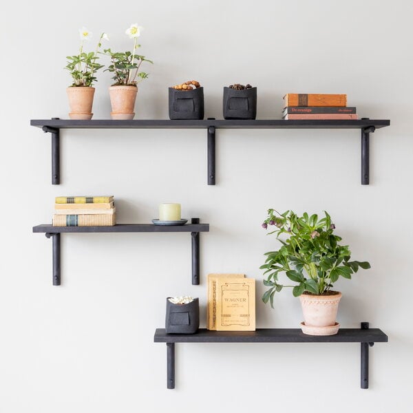 Wall shelves, Tikas wall shelf, 19 x 120 cm, black, Black