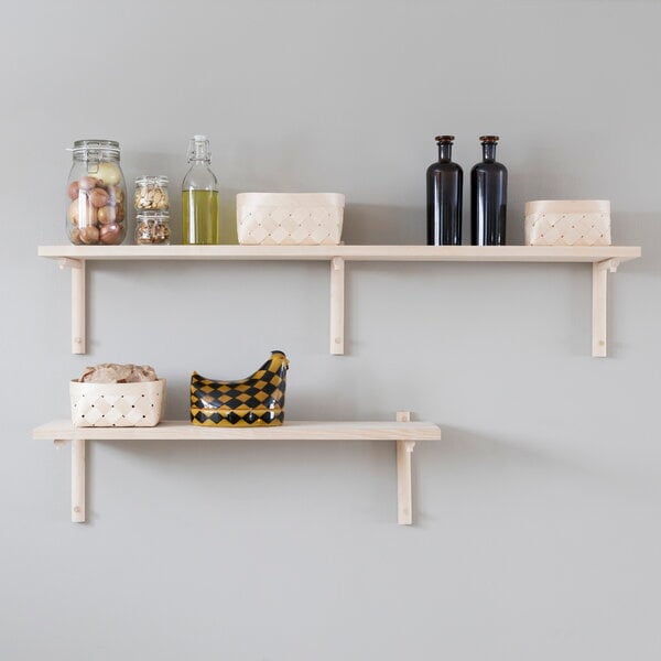 Wall shelves, Tikas wall shelf 19 x 120 cm, birch, Natural