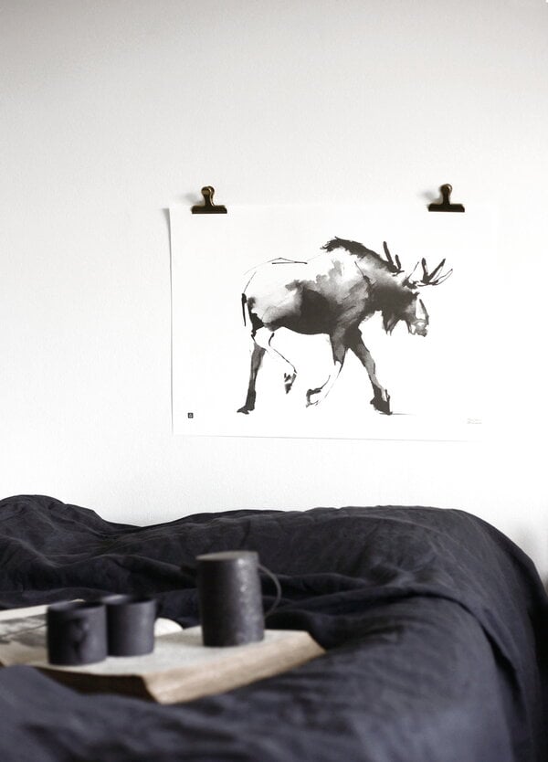 Posters, Elk poster, 70 x 50 cm, White