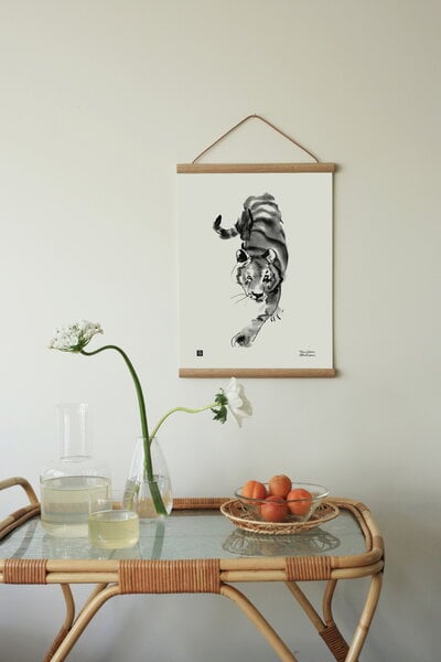 Posters, Sneaking tiger poster, 30 x 40 cm, Black & white