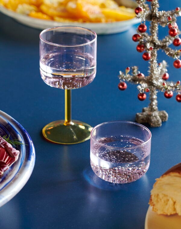 Bicchieri da vino, Bicchiere da vino Tint, 2 pz, rosa - giallo, Multicolore