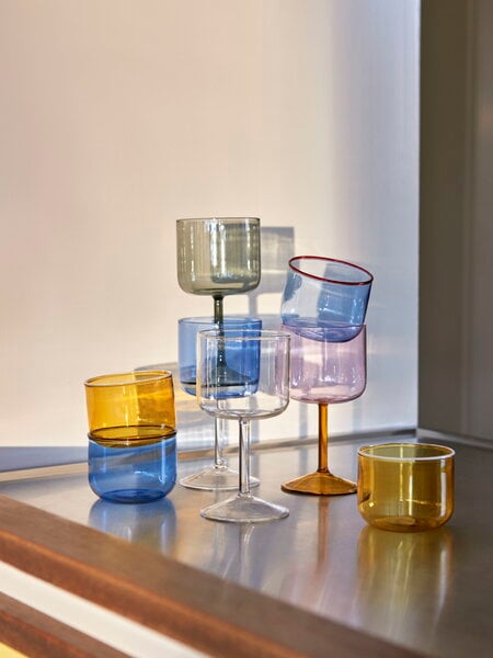 Wine glasses, Tint wineglass, 2 pcs, blue - clear, Blue