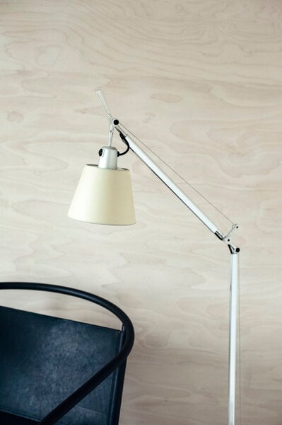 Floor lamps, Tolomeo Basculante Lettura floor lamp, parchment diffuser, Silver