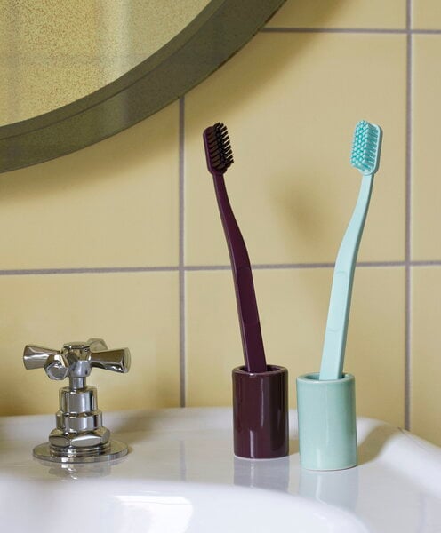 Toothbrushes & nail clippers, Tann toothbrush, burgundy, Red