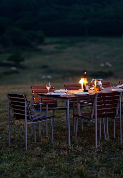 Patio tables, Traverse table, 140 x 83 x 74 cm, heat treated oiled ash, Brown